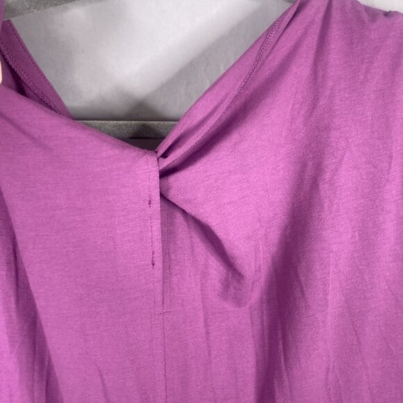 Eileen Fisher Dress Womens Large Purple Curan Bateau Jersey Shift Pockets - Picture 8 of 11